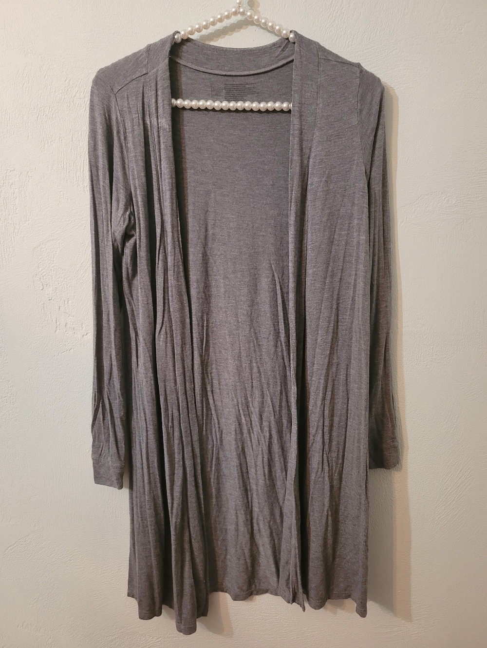 Women Gray Open Long Cardigan
